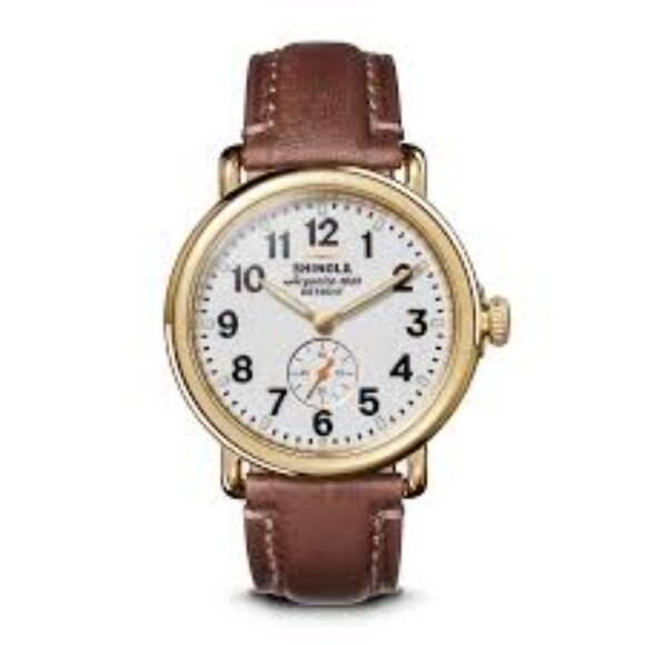 His Hers Watches 2 Runwell Gold 47mm 41mm Argonite 1069 Brown Leather Set New - Picture 16 of 16